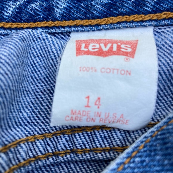LEVI’S Vintage Jeans Retro USA MADE Cotton High Rise Tapered Blue Denim Size 14 - Picture 14 of 16